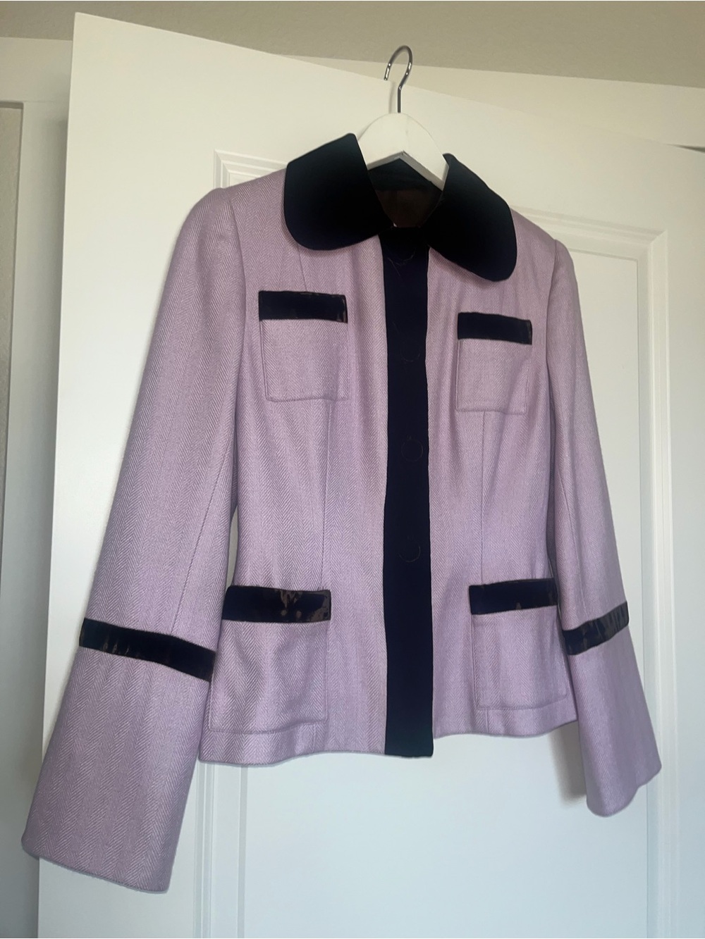 Vintage Peggy Jennings Lavender & Brown Velvet Blazer